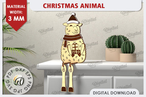 3D Christmas Animals Laser Cut Bundle. Christmas Decor SVG SVG Evgenyia Guschina 