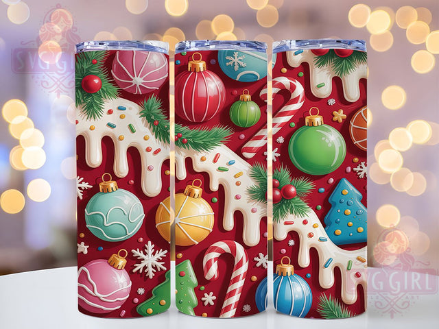 3D Christmas Candy Tumbler, 3D Design, Holiday Wrap, Festive Tumbler, Winter Pattern, 20oz Tumbler, Sublimation Print Sublimation SvggirlplusArt 