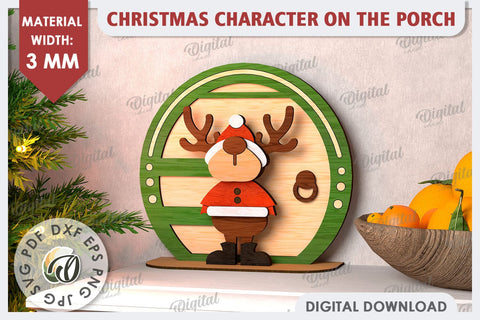 3D Christmas Characters LaserCut Bundle. Christmas Decor SVG SVG Evgenyia Guschina 