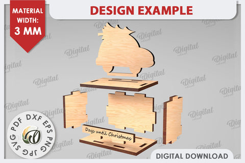 3D Christmas Countdowns LaserCut Bundle. Countdown Calendars SVG Evgenyia Guschina 