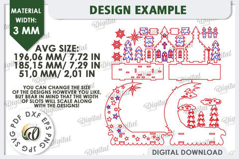3D Christmas Decor Laser Cut Bundle. Christmas Stand SVG SVG Evgenyia Guschina 