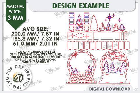 3D Christmas Decor Laser Cut Bundle. Christmas Stand SVG SVG Evgenyia Guschina 
