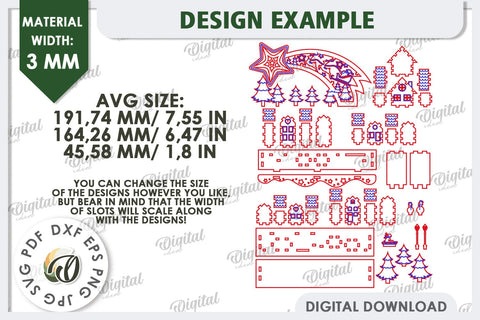 3D Christmas Decor Laser Cut Bundle. Christmas Stand SVG SVG Evgenyia Guschina 