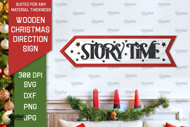 3D Christmas direction Sign Laser Cut SVG Evgenyia Guschina 