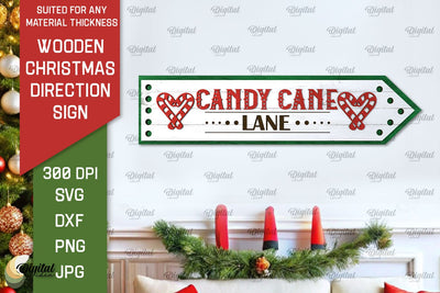 3D Christmas direction Sign Laser Cut SVG Evgenyia Guschina 