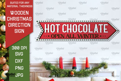 3D Christmas direction Sign Laser Cut SVG Evgenyia Guschina 