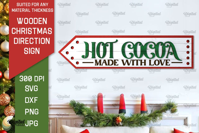 3D Christmas direction Sign Laser Cut SVG Evgenyia Guschina 