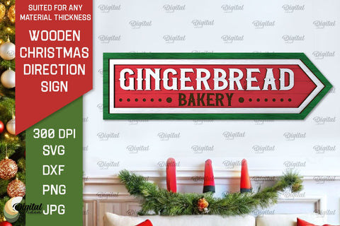 3D Christmas direction Signs Laser Cut Bundle. Xmas SVG SVG Evgenyia Guschina 