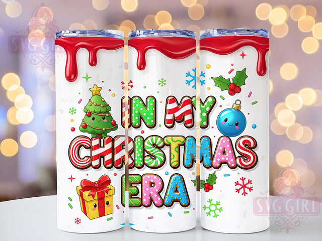3D Christmas Era Retro Tumbler, 3D Inflated Holiday Art, Festive Retro Graphic, Cute Christmas Vibes, Modern Holiday Pattern, 20oz Tumbler, Sublimation Design Sublimation SvggirlplusArt 