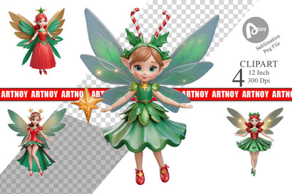 3D Christmas Fairy Clipart Sublimation artnoy 