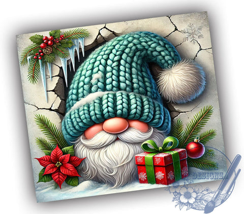 3D Christmas Gnome 20oz Tumbler Wrap, Gnome Tumbler, 20oz Tumbler, Sublimation Wrap, Holiday Decor, Custom Tumbler, Christmas Gift Sublimation ToriDesigns 