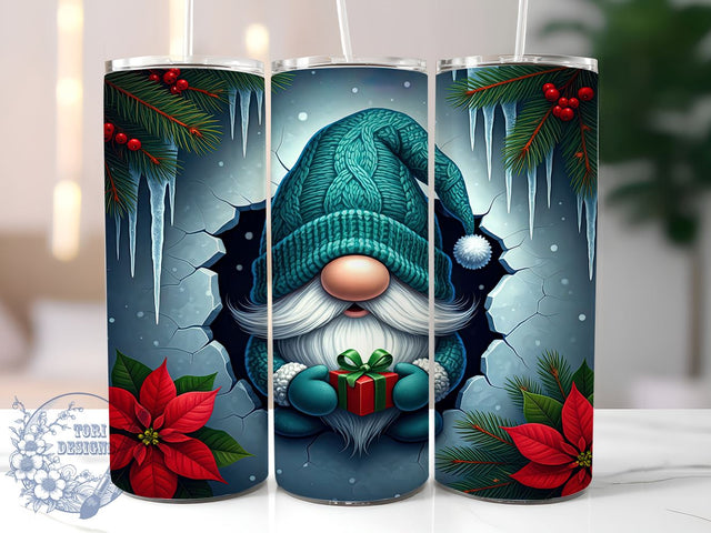 3D Christmas Gnome 20oz Tumbler Wrap, Gnome Tumbler, 20oz Tumbler, Sublimation Wrap, Holiday Decor, Custom Tumbler, Christmas Gift Sublimation ToriDesigns 