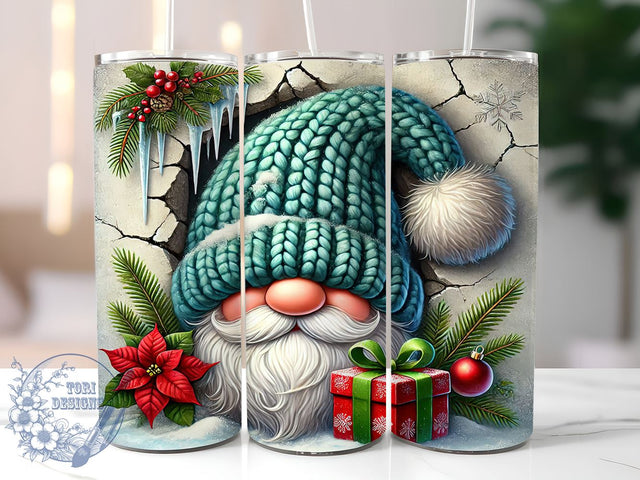 3D Christmas Gnome 20oz Tumbler Wrap, Gnome Tumbler, 20oz Tumbler, Sublimation Wrap, Holiday Decor, Custom Tumbler, Christmas Gift Sublimation ToriDesigns 