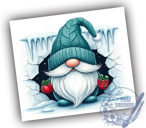 3D Christmas Gnome 20oz Tumbler Wrap, Gnome Tumbler, 20oz Tumbler, Sublimation Wrap, Holiday Decor, Custom Tumbler, Christmas Gift Sublimation ToriDesigns 