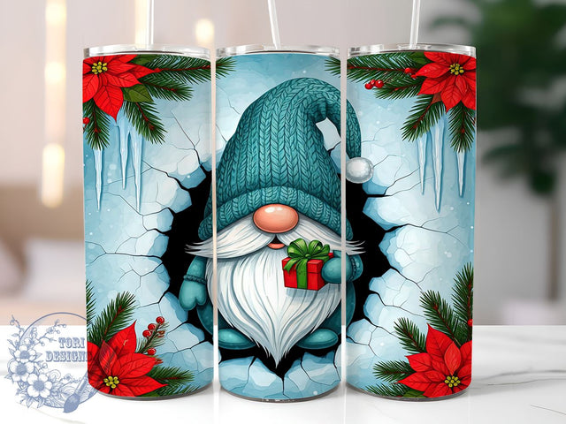 3D Christmas Gnome 20oz Tumbler Wrap, Gnome Tumbler, 20oz Tumbler, Sublimation Wrap, Holiday Decor, Custom Tumbler, Christmas Gift Sublimation ToriDesigns 