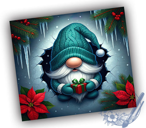 3D Christmas Gnome 20oz Tumbler Wrap, Gnome Tumbler, 20oz Tumbler, Sublimation Wrap, Holiday Decor, Custom Tumbler, Christmas Gift Sublimation ToriDesigns 