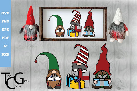 3D Christmas Gnome Set SVG The Crafty Geek 