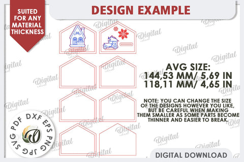 3D Christmas House Laser Cut. Christmas Decor SVG SVG Evgenyia Guschina 