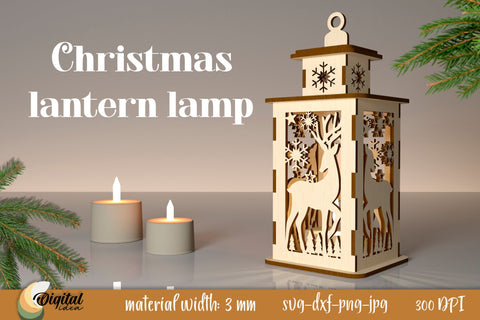 3D Christmas Lantern Laser Cut Bundle. Christmas Decor SVG SVG Evgenyia Guschina 