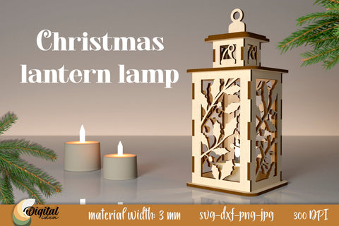 3D Christmas Lantern Laser Cut Bundle. Christmas Decor SVG SVG Evgenyia Guschina 