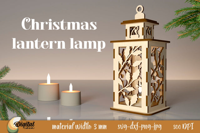 3D Christmas Lantern Laser Cut. Christmas Decor SVG SVG Evgenyia Guschina 