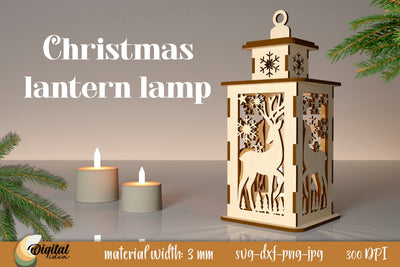 3D Christmas Lantern Laser Cut. Christmas Decor SVG SVG Evgenyia Guschina 