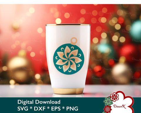 3D Christmas Mandala Flower Ornament - Christmas Tree Cut File SVG DawnKDesigns 