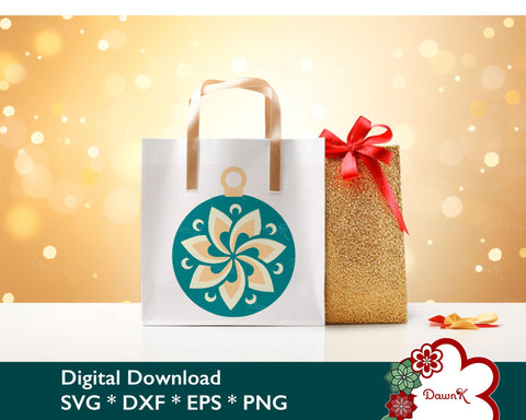 3D Christmas Mandala Flower Ornament - Christmas Tree Cut File SVG DawnKDesigns 