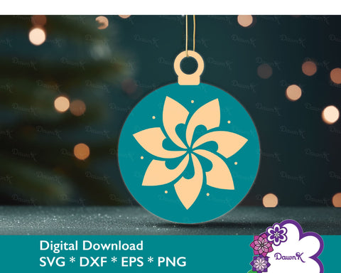 3D Christmas Mandala Flower Ornament SVG SVG DawnKDesigns 