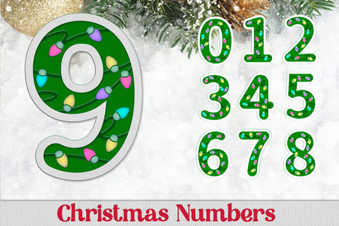 3d Christmas numbers 0-9 svg, Layered Christmas laser cut 3D Paper AnastasiyaArtDesign 
