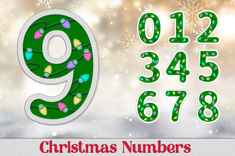 3d Christmas numbers 0-9 svg, Layered Christmas laser cut 3D Paper AnastasiyaArtDesign 