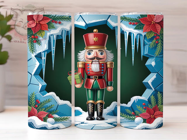 3D Christmas Nutcracker Tumbler, Christmas Nutcracker, Holiday Wrap, Festive Tumbler, Winter Pattern, 20oz Tumbler, Sublimation Print Sublimation Lara' s Designs 