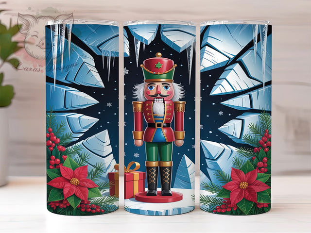 3D Christmas Nutcracker Tumbler, Christmas Nutcracker, Holiday Wrap, Festive Tumbler, Winter Pattern, 20oz Tumbler, Sublimation Print Sublimation Lara' s Designs 