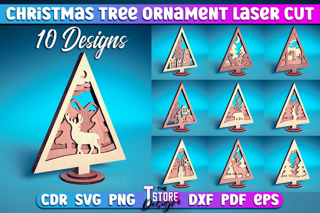 3D Christmas Ornament Bundle | Christmas Tree Decoration | Christmas Gift Idea | CNC File SVG The T Store Design 
