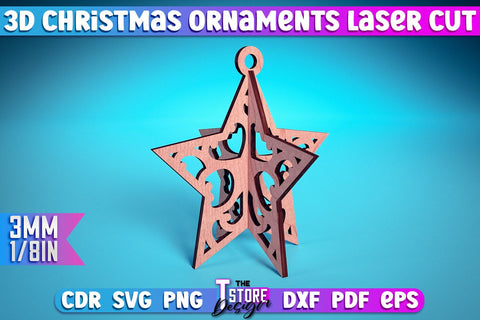 3D Christmas Ornament Bundle | Christmas Tree Decoration | Christmas Gift Idea | CNC File SVG The T Store Design 