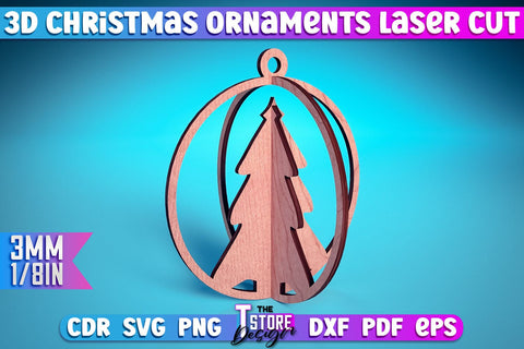 3D Christmas Ornament Bundle | Christmas Tree Decoration | Christmas Gift Idea | CNC File SVG The T Store Design 
