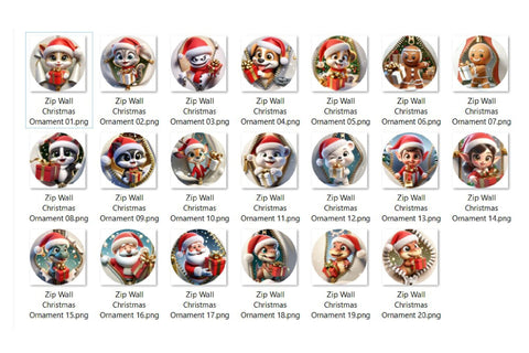3d Christmas Ornament Bundle Smashed Wall Sublimation Sublimation OrangeBrushStudio 