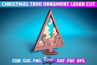 3D Christmas Ornament | Christmas Tree Decoration | Christmas Gift Idea | CNC File SVG The T Store Design 