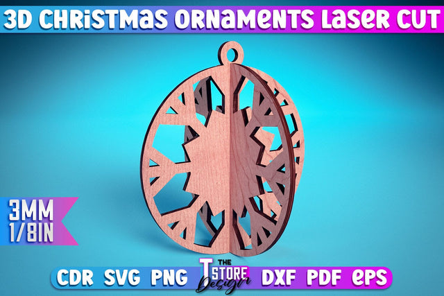 3D Christmas Ornament | Christmas Tree Decoration | Christmas Gift Idea | CNC File SVG The T Store Design 