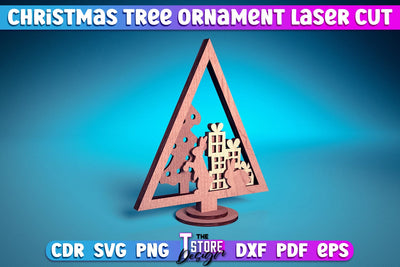 3D Christmas Ornament | Christmas Tree Decoration | Christmas Gift Idea | CNC File SVG The T Store Design 