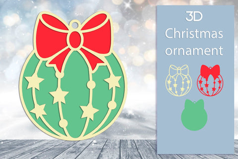 3D Christmas ornaments svg, Layered papercut decor 3D Paper AnastasiyaArtDesign 
