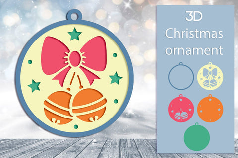 3D Christmas ornaments svg, Layered papercut decor 3D Paper AnastasiyaArtDesign 