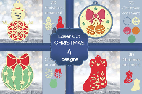 3D Christmas ornaments svg, Layered papercut decor 3D Paper AnastasiyaArtDesign 