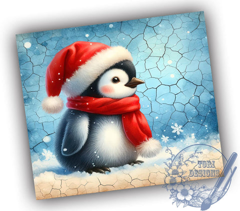 3D Christmas Penguin 20oz Skinny Tumbler, Winter Cute Animal Tumbler Png, Straight & Tapered Tumbler Wrap, Instant Digital Download Sublimation ToriDesigns 