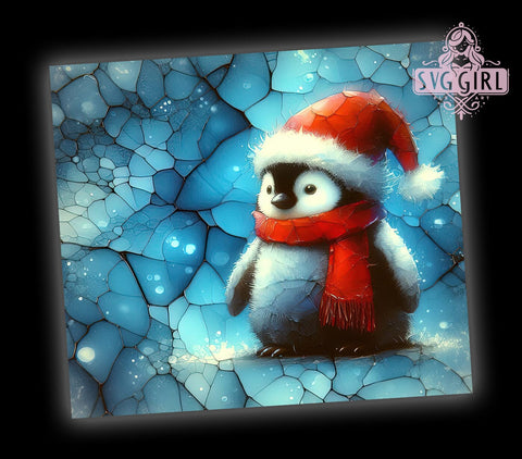 3D Christmas Penguin 20oz Tumbler Wrap Sublimation Design, Straight Tapered Tumbler Wrap, Winter Cute Animal Tumbler Png, Instant Digital Download Sublimation SvggirlplusArt 