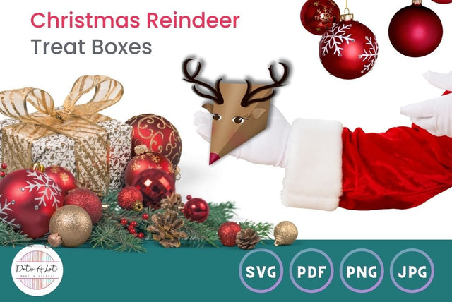 3D Christmas Reindeer Treat Boxes 3D Paper Dots-A-Lot 