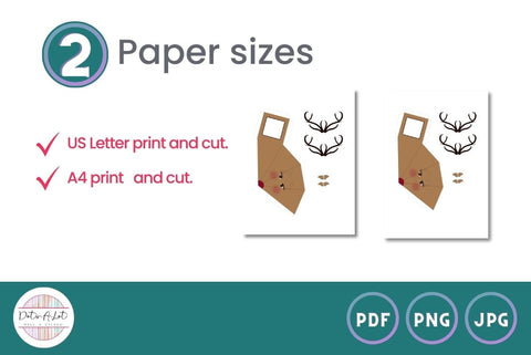 3D Christmas Reindeer Treat Boxes 3D Paper Dots-A-Lot 