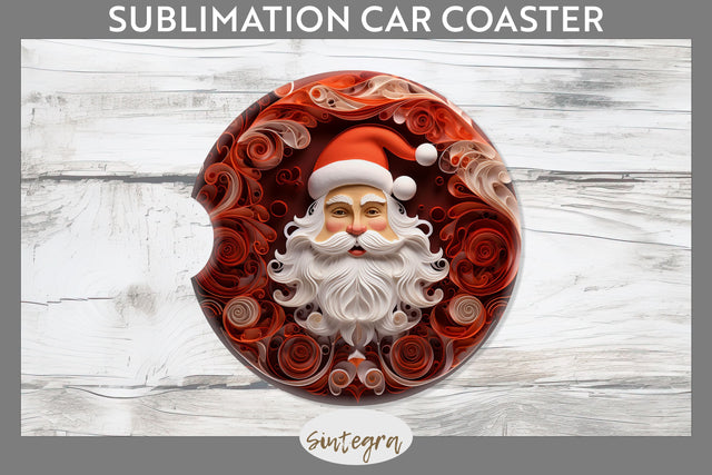 3D Christmas Santa Claus Car Coaster Sublimation Sublimation Sintegra 