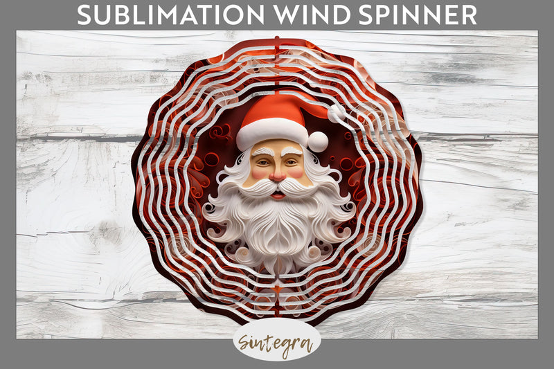 3D Christmas Santa Claus Wind Spinner Sublimation Sublimation Sintegra 