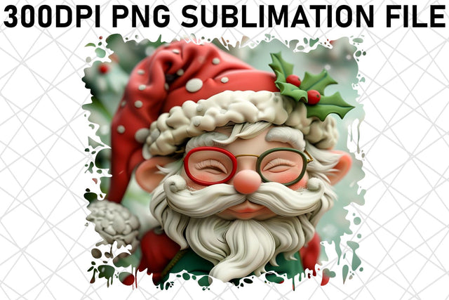 3D Christmas Santa Printable PNG Sublimation Sublimation afrosvg 
